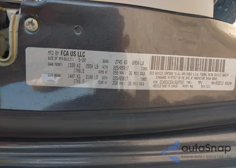 2020 Dodge Grand Caravan Sxt from USA, damaged, VIN 2C4RDGCG4LR207501